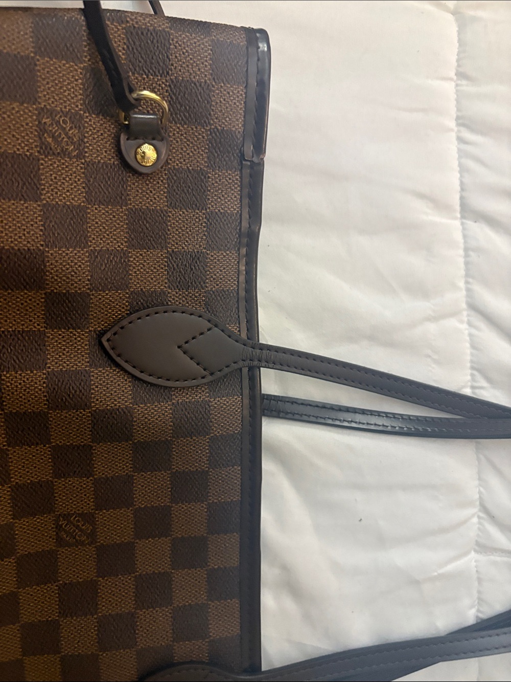 Louis Vuitton Brown Checkered MM Neverfull MM Damier Tote/ gift with purchase - Picture 15 of 16